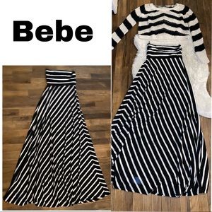 Bebe Beautiful stripe maxi skirt